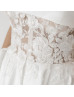 Off Shoulder Ivory Lace Satin Open Back Sweet Wedding Dress